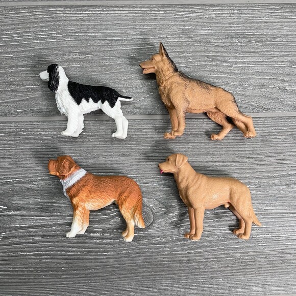 Vintage Dog Toy Figure German Shepherd Springer Spaniel Yellow Lab Saint Bernard - Picture 6 of 10